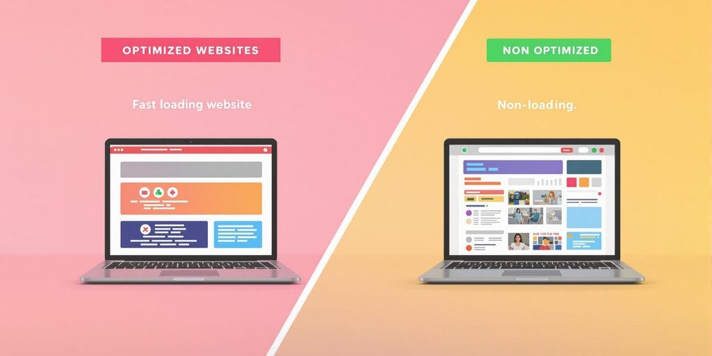 Site otimizado vs. site não otimizado