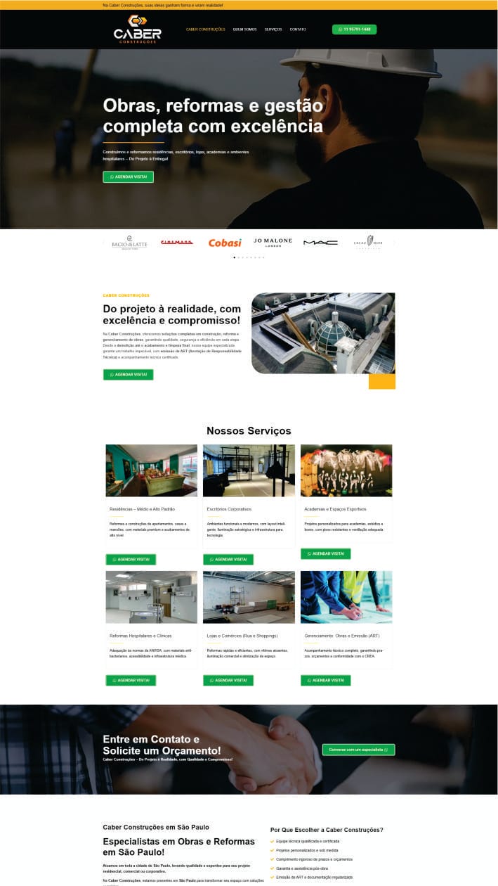 caber construções