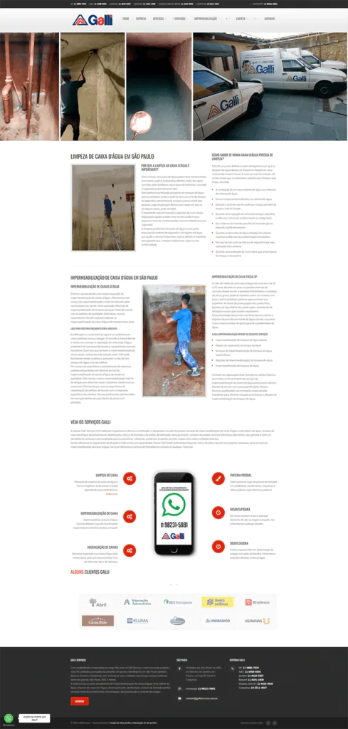 Otimização SEO para site de limpeza de caixa d'água