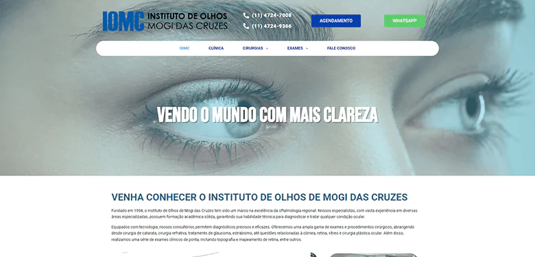 site para clinica de olhos