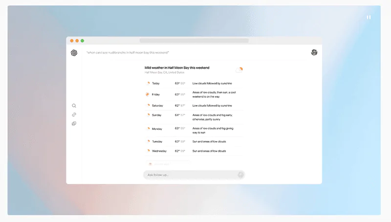 Testando o SearchGPT, um protótipo de novos recursos de pesquisa projetados para combinar a força de nossos modelos de IA com informações da web para fornecer respostas rápidas e oportunas com fontes claras e relevantes.