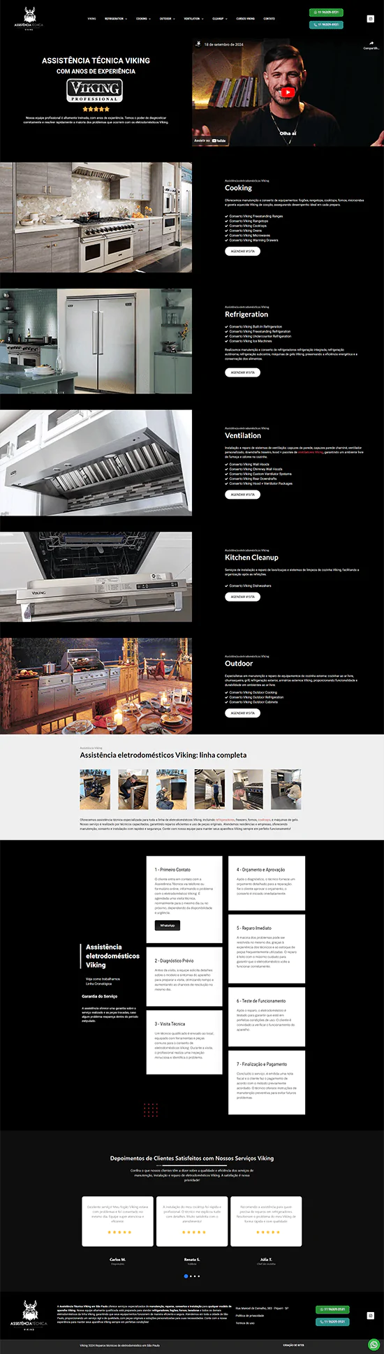 Otimização site SP - criação de site para assistencia técnica de eletrodomésticos viking