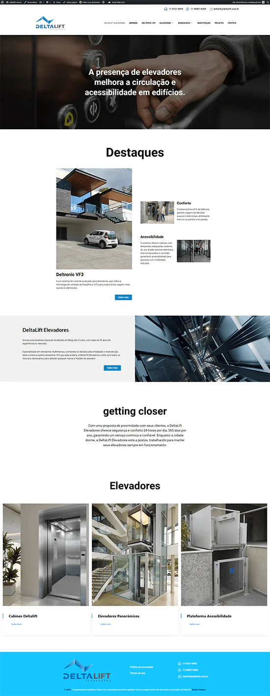 Otimização site SP - criação de site para elevadores
