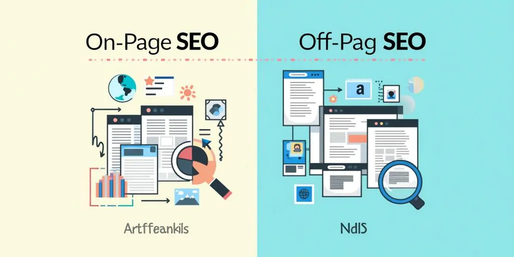 SEO on-page: Focado em otimizações dentro do site, como palavras-chave, títulos, e estrutura de conteúdo, garantindo que a página esteja amigável para o usuário e motores de busca.