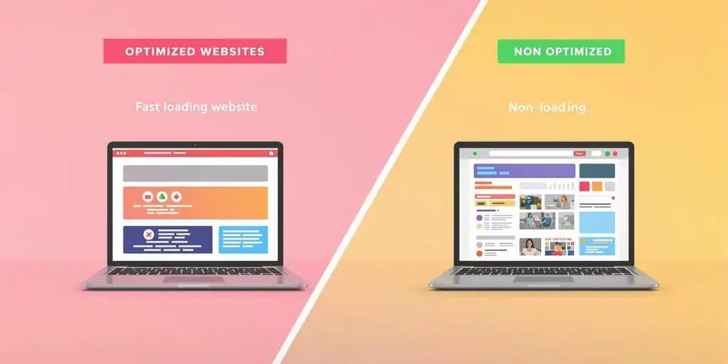 Site otimizado vs. site não otimizado